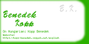 benedek kopp business card